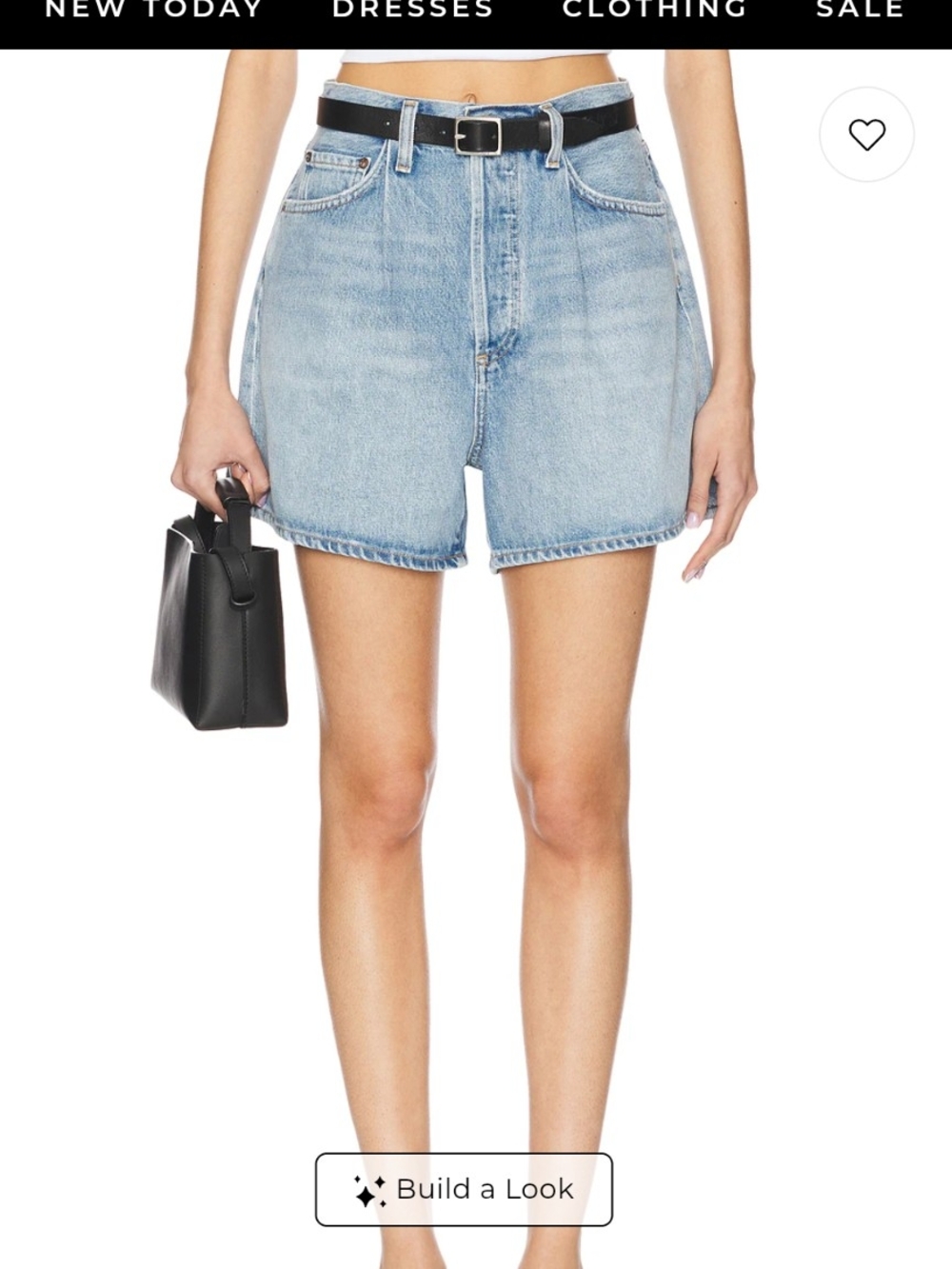 Agolde Light Blue High-Rise Denim Shorts